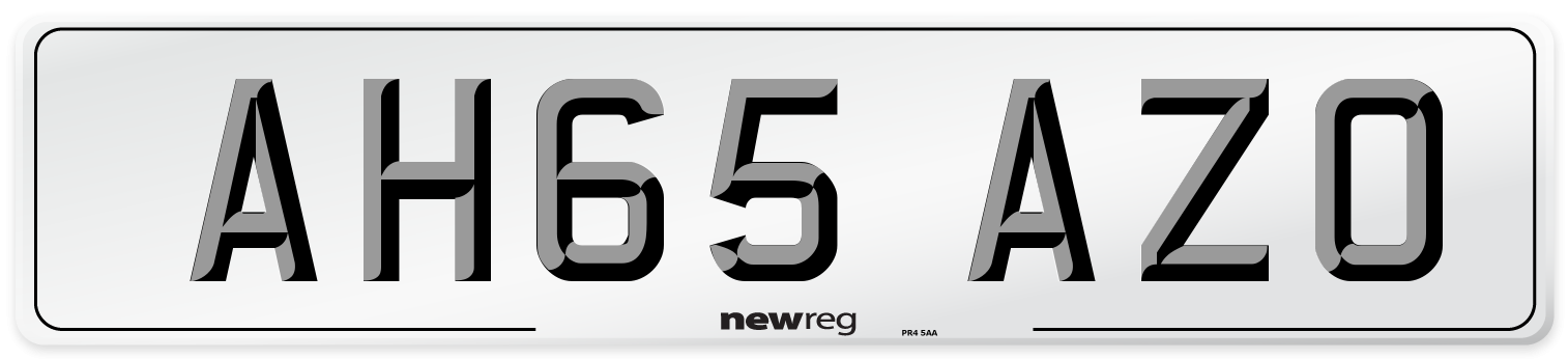 AH65 AZO Number Plate from New Reg
